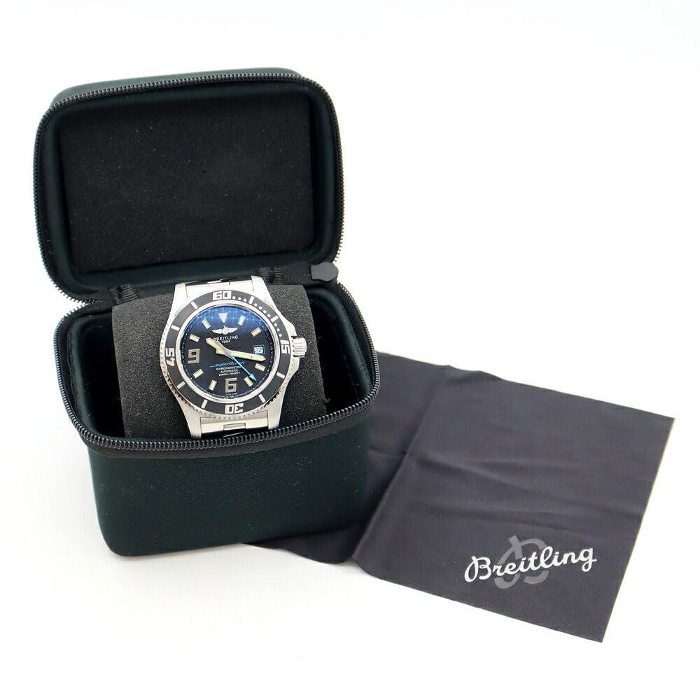Internally inspected BREITLING Super Ocean A17391 Date 2000m Water Resistant Black SS Stainless Steel Men's Automatic Winding [6 Month Warranty] [Watch] [Used]