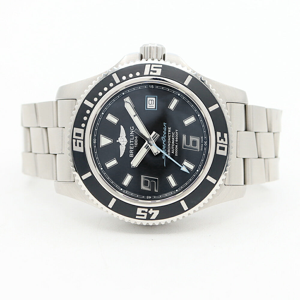 Internally inspected BREITLING Super Ocean A17391 Date 2000m Water Resistant Black SS Stainless Steel Men's Automatic Winding [6 Month Warranty] [Watch] [Used]