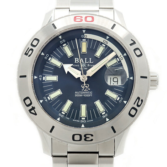 BALL ボール ウォッチ ストークマン DM3090A デイト 300m防水 青 ブルー SS ステンレス メンズ 自動巻き【6ヶ月保証】【腕時計】【中古】