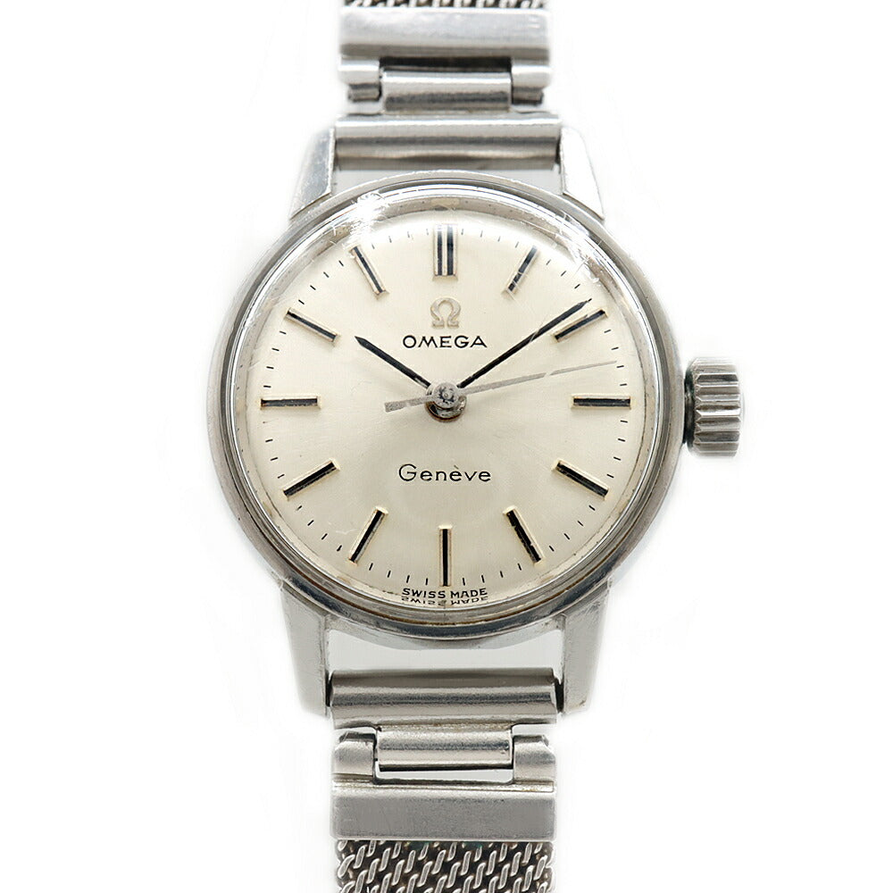 OMEGA オメガ Geneve ジュネーブ 511.006 535.006 Cal.630 17石 カットガラス シルバー SS ステンレス レディース 手巻き アンティーク ヴィンテージ【腕時計】【中古】