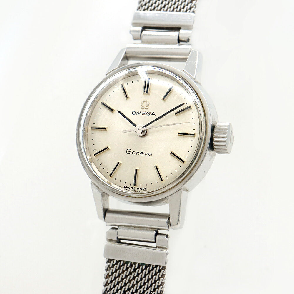 OMEGA オメガ Geneve ジュネーブ 511.006 535.006 Cal.630 17石 カットガラス シルバー SS ステンレス レディース 手巻き アンティーク ヴィンテージ【腕時計】【中古】