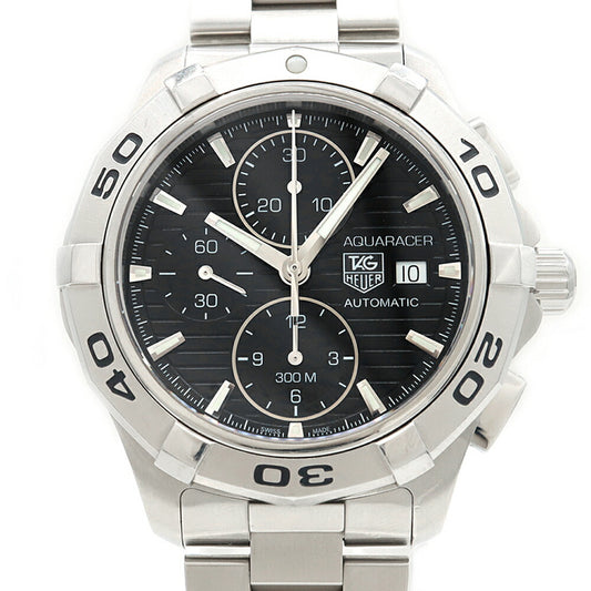 内部点検済 TAG Heuer タグホイヤー アクアレーサー キャリバー16 クロノグラフ CAP2110 デイト 300m防水 黒 ブラック SS ステンレス メンズ 自動巻き【6ヶ月保証】【腕時計】【中古】