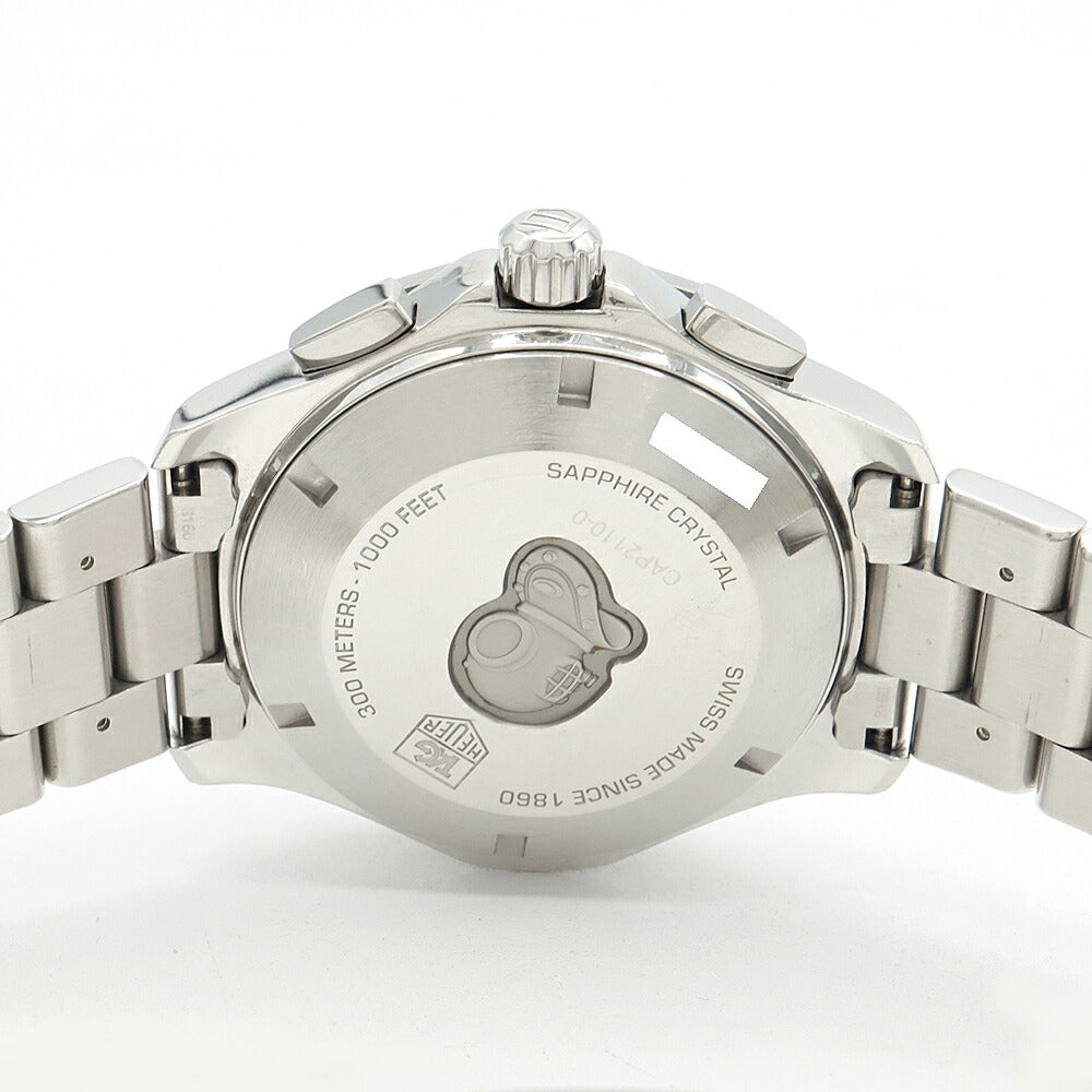 内部点検済 TAG Heuer タグホイヤー アクアレーサー キャリバー16 クロノグラフ CAP2110 デイト 300m防水 黒 ブラック SS ステンレス メンズ 自動巻き【6ヶ月保証】【腕時計】【中古】