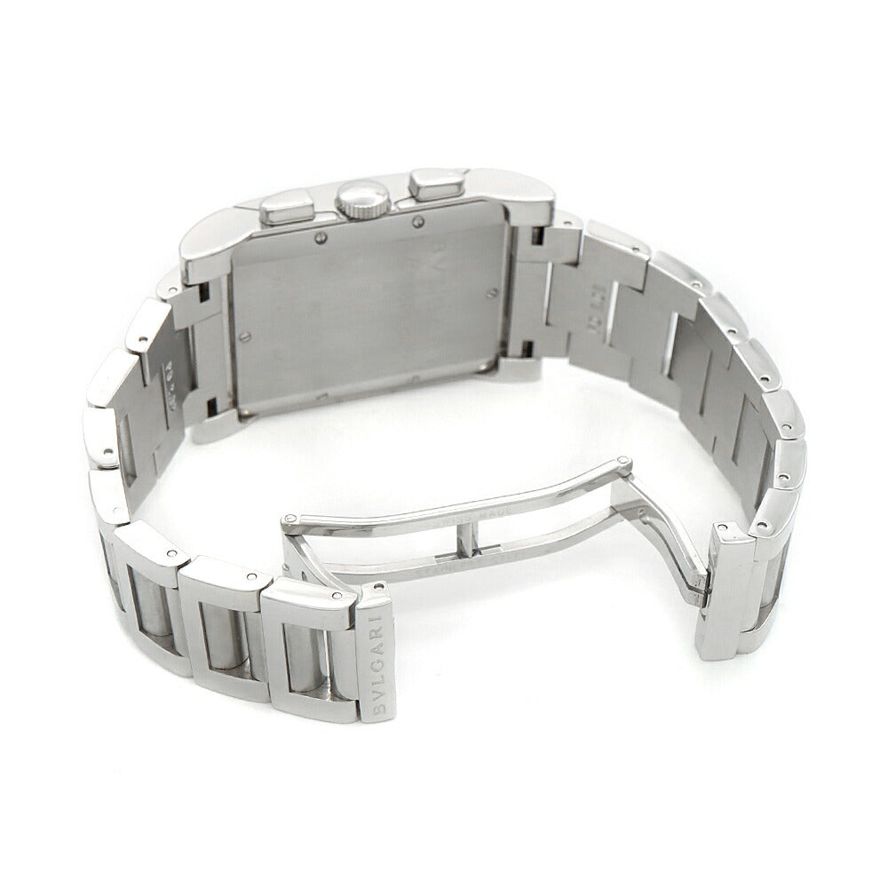 電池交換済 BVLGARI ブルガリ レッタンゴロ クロノグラフ RTC49S デイト スモールセコンド シルバー SS ステンレス メンズ クォーツ【6ヶ月保証】【腕時計】【中古】