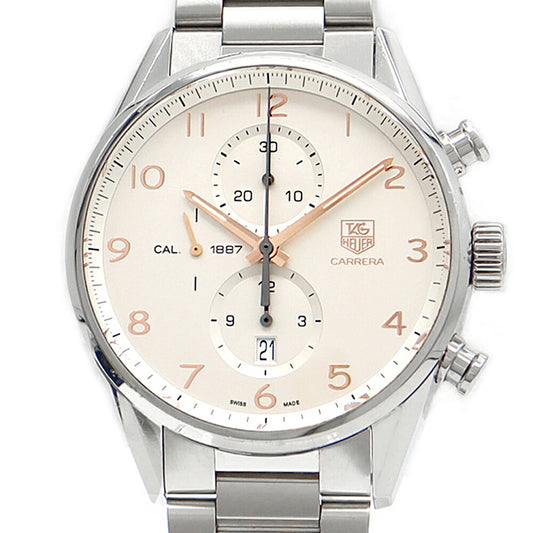 Internally inspected TAG Heuer Carrera Caliber 1887 Chronograph CAR2012 BA0799 Date 100m Water Resistant Back Scaling Silver SS Stainless Steel Men's Automatic Winding [6 Month Warranty] [Watch] [Used]