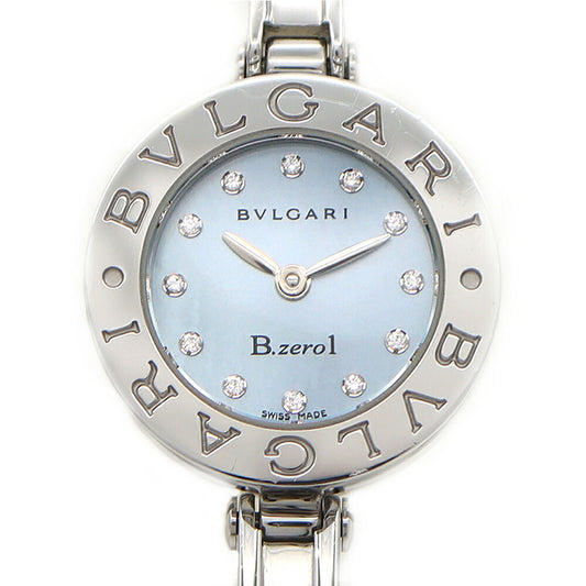 Battery replaced BVLGARI B-zero1 BZ22S Diamond 12P Diamond Blue Blue Shell SS Ladies Quartz [6 Month Warranty] [Watch] [Used]