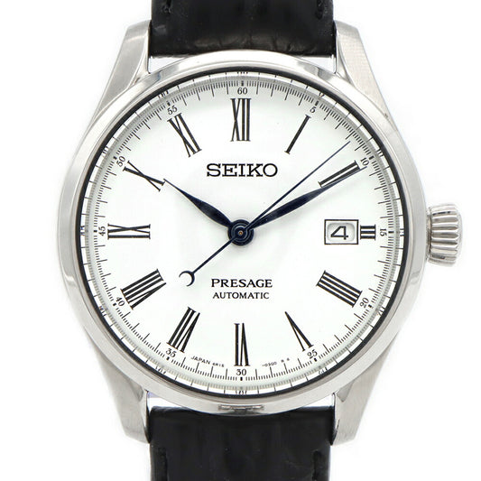 SEIKO Presage 6R15-03V0 Date Back Skelton 100m Water Resistant White White SS Stainless Steel Genuine Belt Genuine Buckle Men's Automatic Winding Presage [6 Month Warranty] [Watch] [Used]