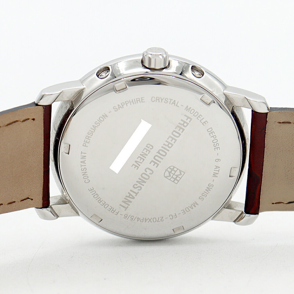 Battery replaced FREDERIQUE CONSTANT Classic Business Timer FC-270X4P4/5/6 Triple Calendar Moon Phase White SS Stainless Steel Genuine Belt Genuine Buckle Men's Quartz [6 Month Warranty] [Watch] [Used]