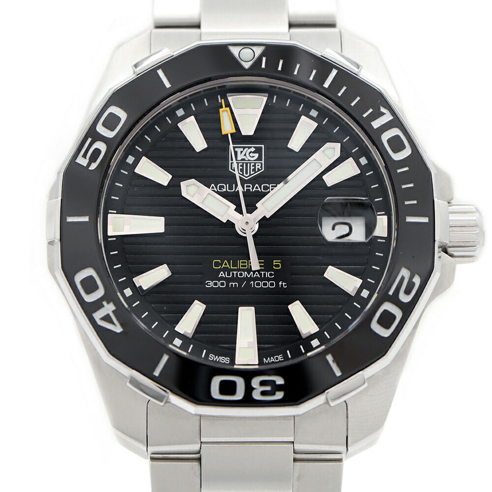 Internally inspected TAG Heuer Aquaracer Caliber 5 WAY211A BA0928 300m Water Resistant Date Black CE Ceramic SS Stainless Steel Men's Automatic Winding [6 Month Warranty] [Watch] [Used]