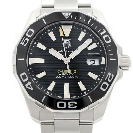 Internally inspected TAG Heuer Aquaracer Caliber 5 WAY211A BA0928 300m Water Resistant Date Black CE Ceramic SS Stainless Steel Men's Automatic Winding [6 Month Warranty] [Watch] [Used]