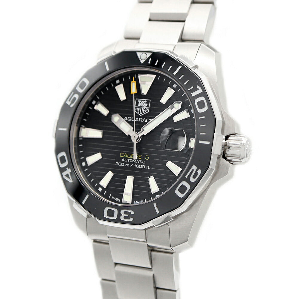 Internally inspected TAG Heuer Aquaracer Caliber 5 WAY211A BA0928 300m Water Resistant Date Black CE Ceramic SS Stainless Steel Men's Automatic Winding [6 Month Warranty] [Watch] [Used]