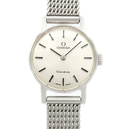 OMEGA Geneve 511.346 cal.485 17 stones silver SS stainless steel ladies manual winding antique vintage [watch] [used]