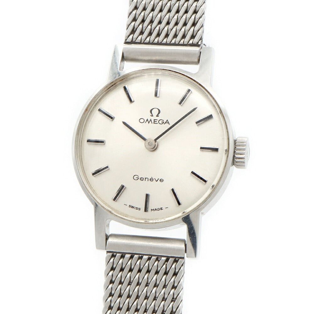 OMEGA オメガ Geneve ジュネーブ 511.346 cal.485 17石 シルバー SS ステンレス レディース 手巻き アンティーク ヴィンテージ【腕時計】【中古】