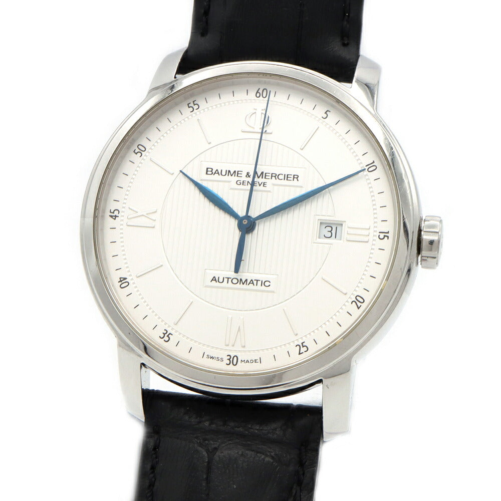 BAUME&MERCIER ボーム&メルシェ クラシマ 65593 30m防水 デイト シルバー SS ステンレス 純正尾錠 メンズ 自動巻き【6ヶ月保証】【腕時計】【中古】