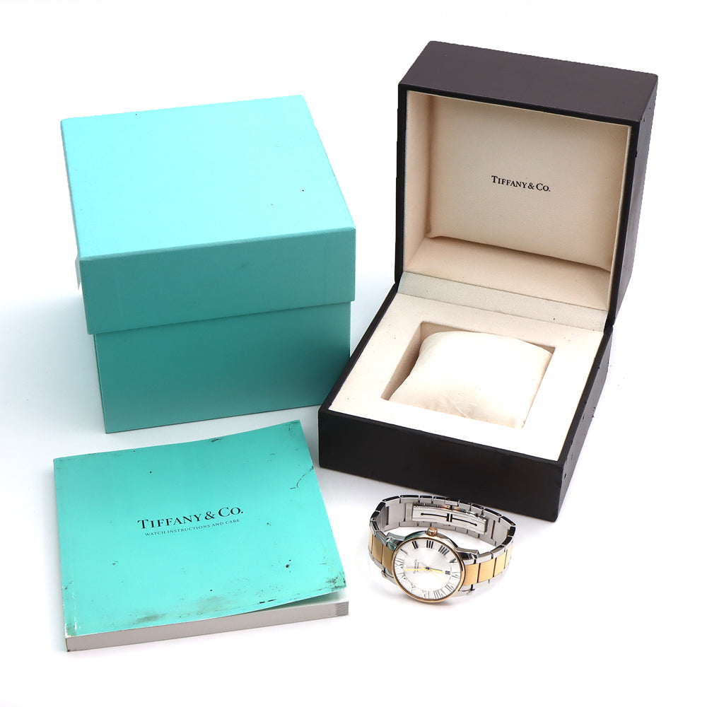 TIFFANY&Co. Tiffany Atlas Dome Z1800.68.15A21A00A 50m Water Resistant Date Back Sketch Silver SS Stainless YG Yellow Gold Combination Men's Automatic Winding [6 Month Warranty] [Watch] [Used]