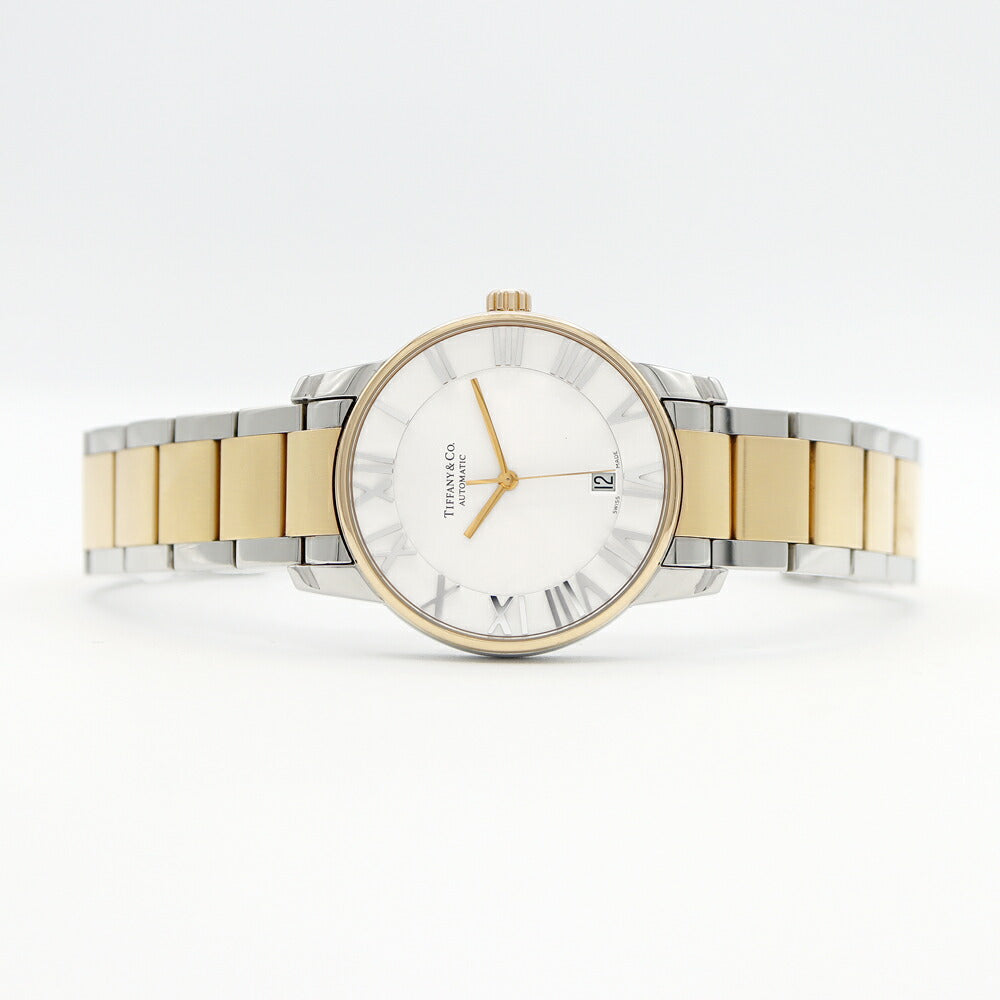 TIFFANY&Co. Tiffany Atlas Dome Z1800.68.15A21A00A 50m Water Resistant Date Back Sketch Silver SS Stainless YG Yellow Gold Combination Men's Automatic Winding [6 Month Warranty] [Watch] [Used]