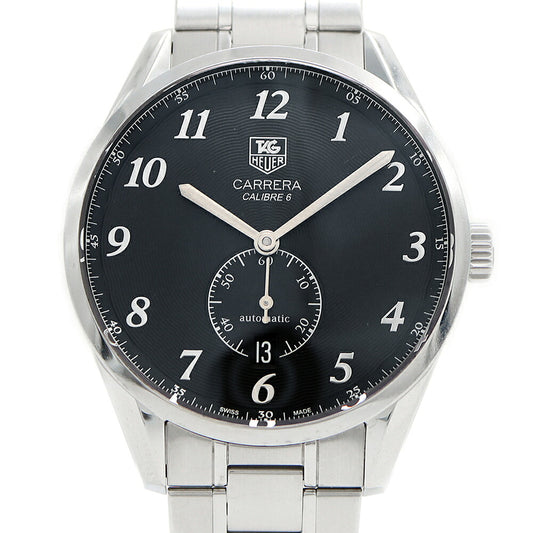 内部点検済 TAG Heuer タグホイヤー カレラ ヘリテージ キャリバー6 WAS2110 デイト 100m防水 裏スケ 黒 ブラック SS ステンレス メンズ 自動巻き【6ヶ月保証】【腕時計】【中古】