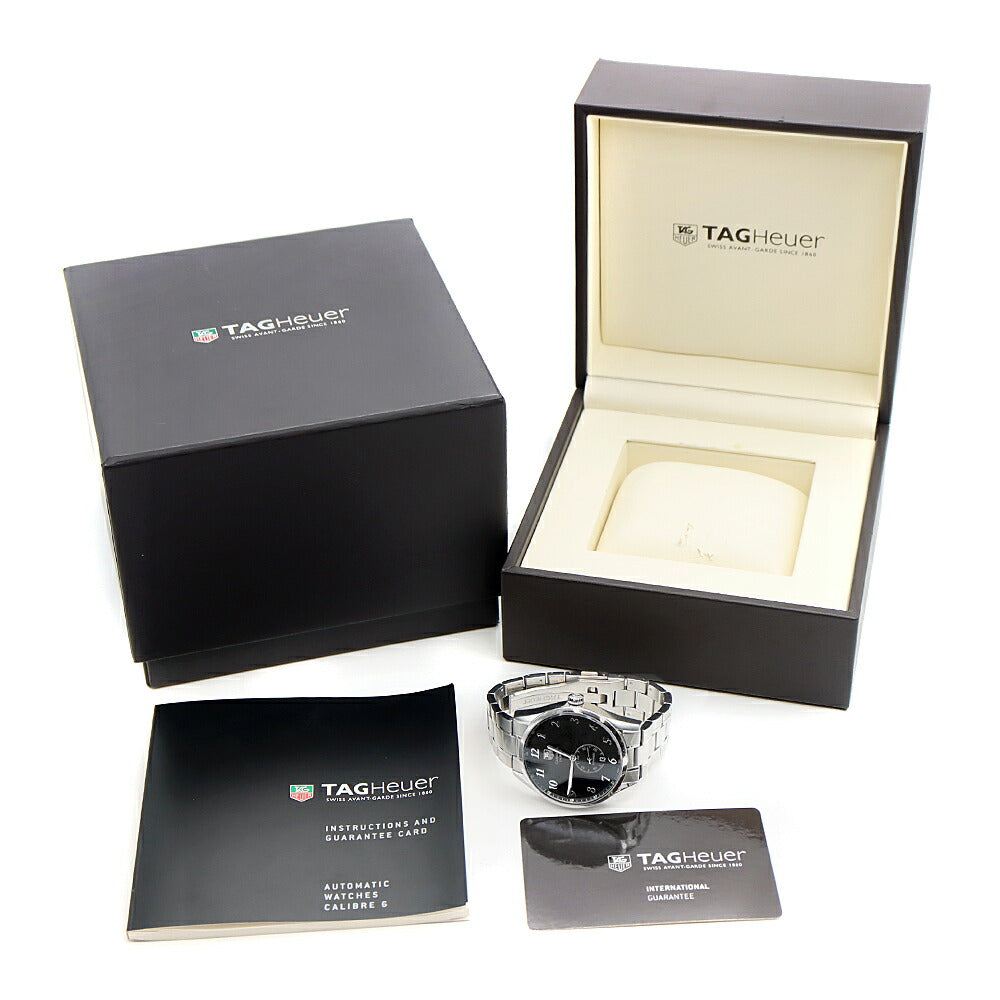 内部点検済 TAG Heuer タグホイヤー カレラ ヘリテージ キャリバー6 WAS2110 デイト 100m防水 裏スケ 黒 ブラック SS ステンレス メンズ 自動巻き【6ヶ月保証】【腕時計】【中古】