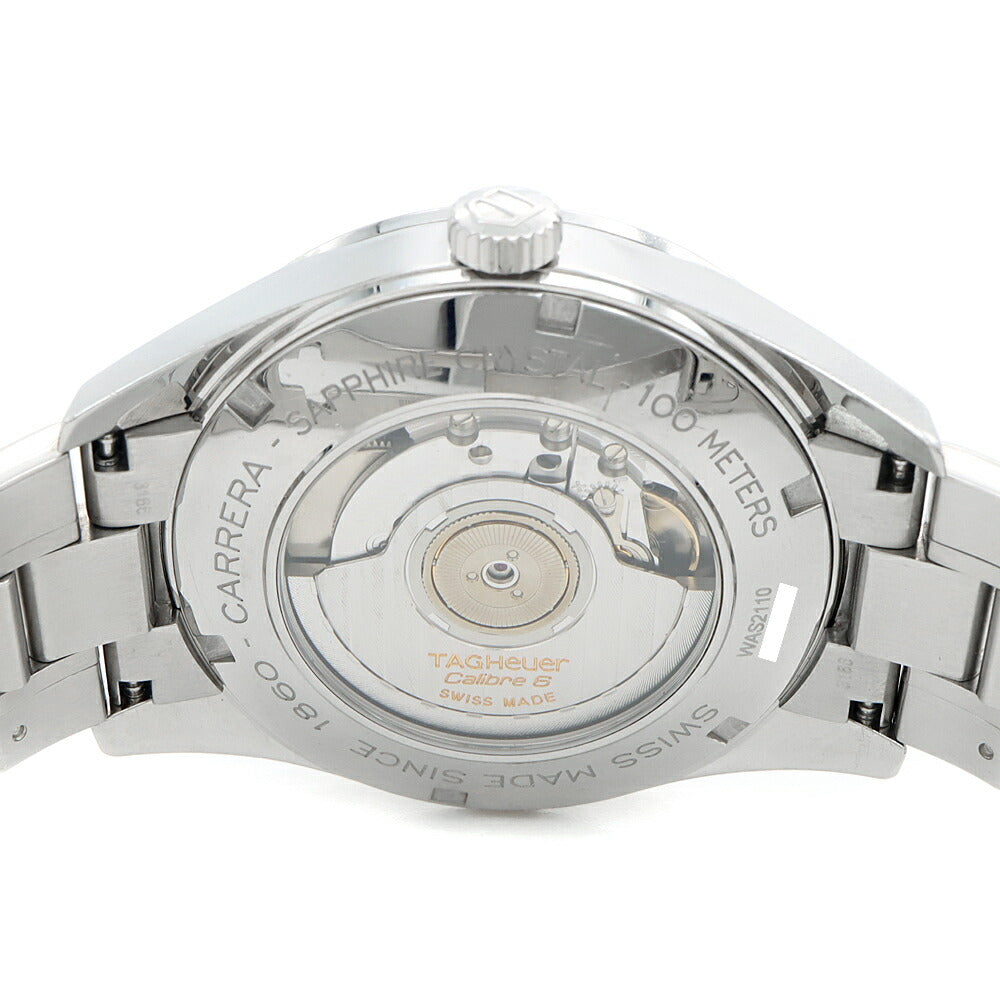 内部点検済 TAG Heuer タグホイヤー カレラ ヘリテージ キャリバー6 WAS2110 デイト 100m防水 裏スケ 黒 ブラック SS ステンレス メンズ 自動巻き【6ヶ月保証】【腕時計】【中古】