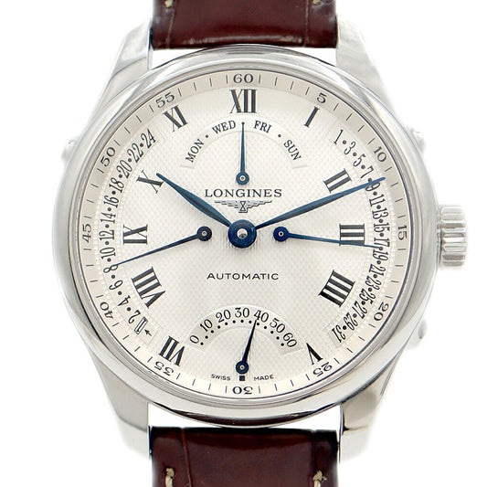 LONGINES Longines Master Collection 4 Retrograde L2.715.4 Day Date 30m Water Resistant Silver SS Stainless Steel Genuine Buckle Genuine Belt Men's Automatic Winding [6 Month Warranty] [Watch] [Used]