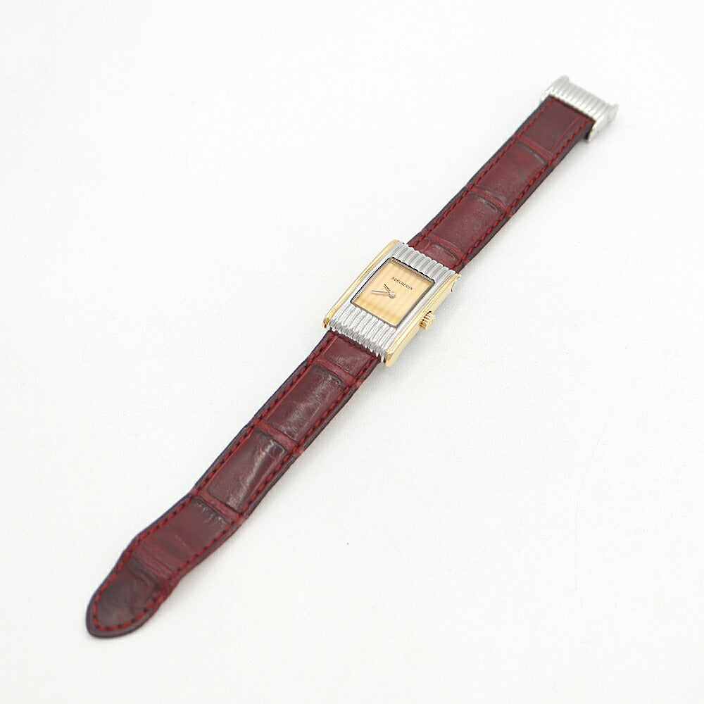 電池交換済 BOUCHERON ブシュロン リフレ シャンパンゴールド YGP イエローゴールド SS ステンレス 純正ベルト 純正尾錠 レディース クォーツ【6ヶ月保証】【腕時計】【中古】