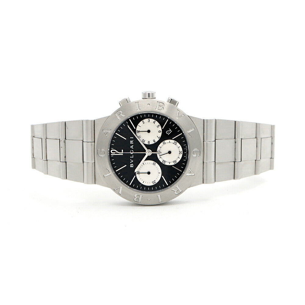 Battery replaced BVLGARI Bvlgari Diagono Sports Chronograph CH35S Date Black SS Stainless Steel Men's Quartz [6 Month Warranty] [Watch] [Used]