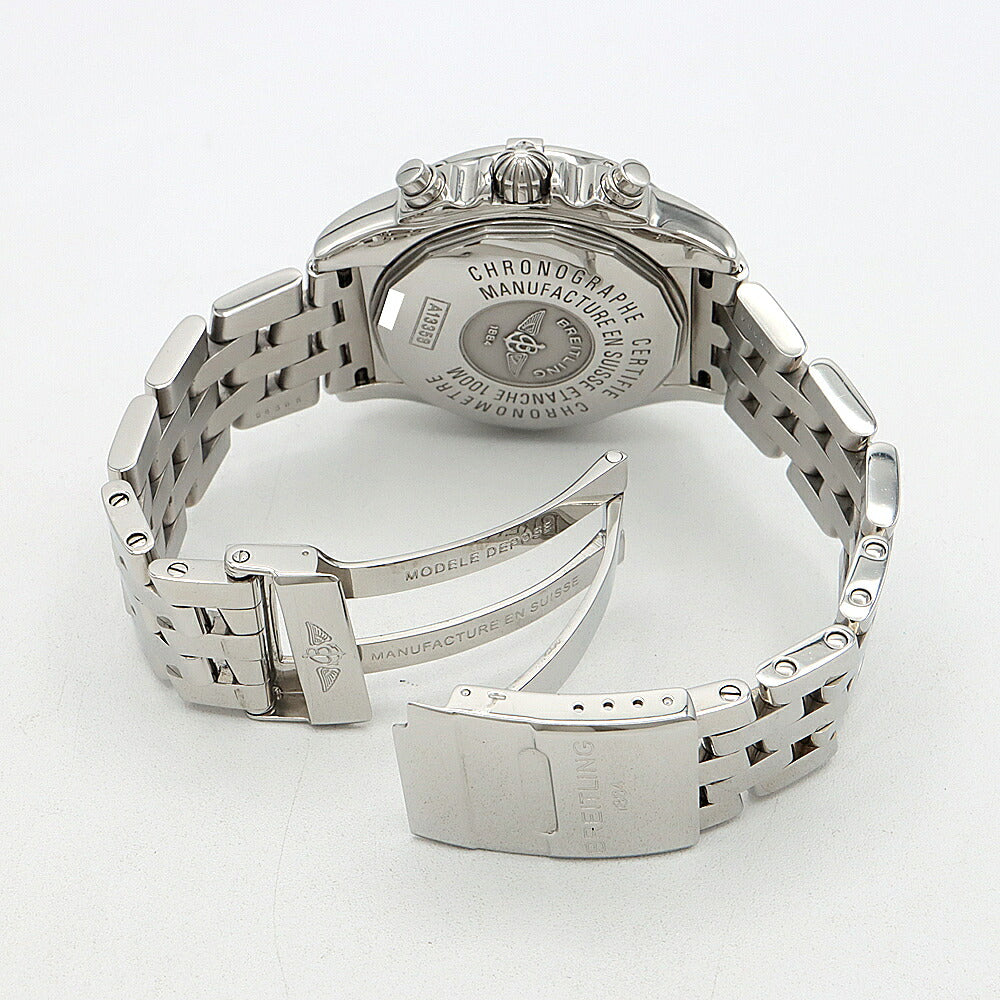 BREITLING ブライトリング クロノコックピット A13358 クロノグラフ 100m防水 デイト 白 ホワイトシェル SS ステンレス メンズ 自動巻き【6ヶ月保証】【腕時計】【中古】