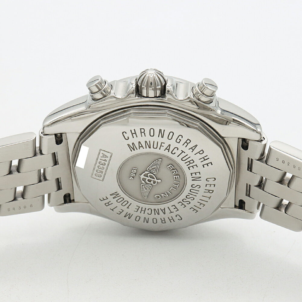 BREITLING ブライトリング クロノコックピット A13358 クロノグラフ 100m防水 デイト 白 ホワイトシェル SS ステンレス メンズ 自動巻き【6ヶ月保証】【腕時計】【中古】