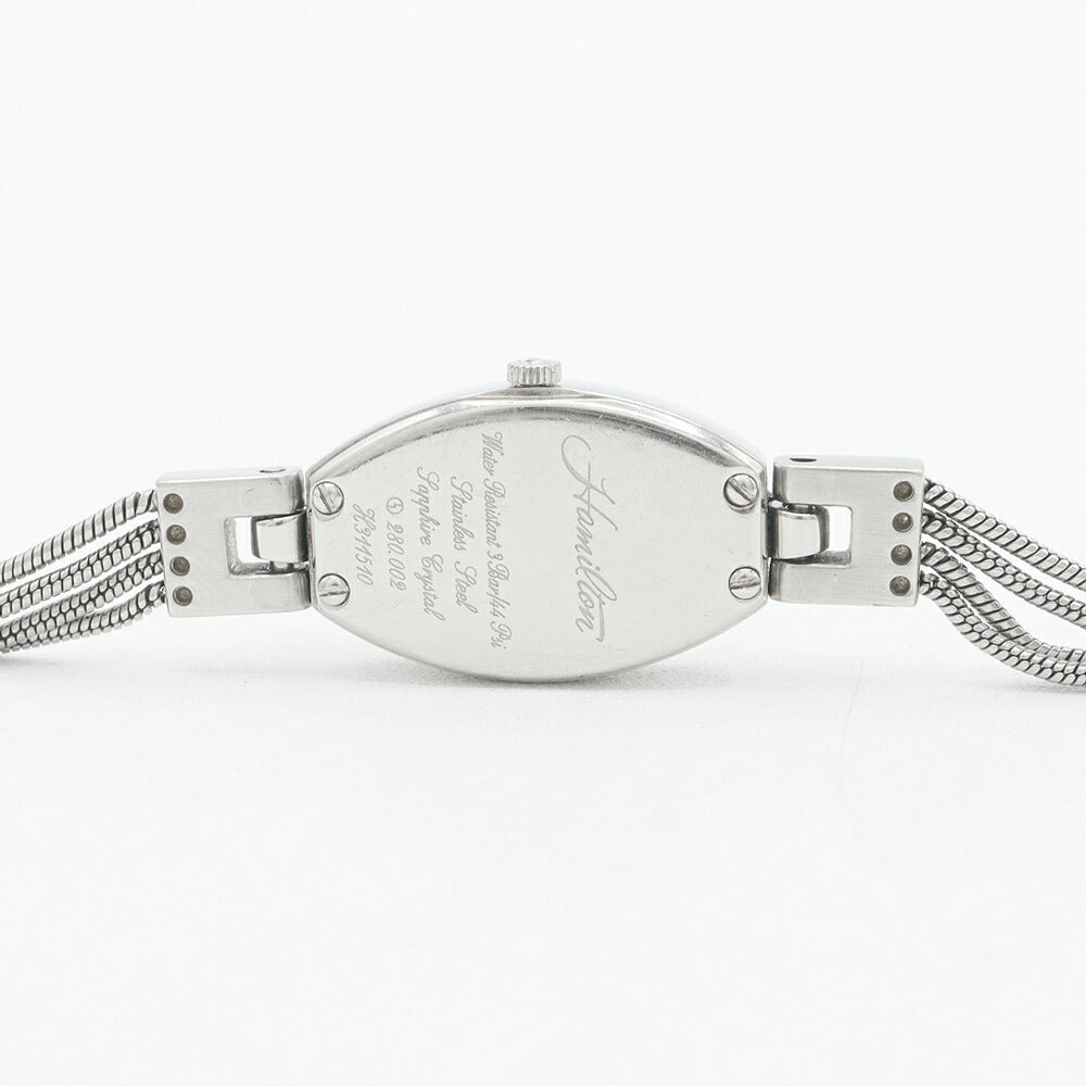 電池交換済 HAMILTON ハミルトン アメリカン クラシック レディハミルトン H311510 ダイヤモンド ダイヤベゼル シルバー レディース クォーツ【6ヶ月保証】【腕時計】【中古】