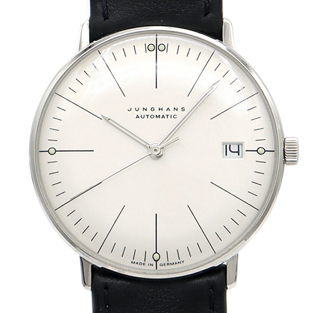 JUNGHANS Max Bill Kleine Automatic 27/4105.02 Date 50m Water Resistant White SS Stainless Steel Genuine Belt Genuine Buckle Men's Automatic Winding [6 Month Warranty] [Watch] [Used]