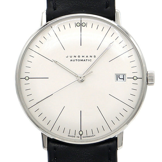 JUNGHANS Max Bill Kleine Automatic 27/4105.02 Date 50m Water Resistant White SS Stainless Steel Genuine Belt Genuine Buckle Men's Automatic Winding [6 Month Warranty] [Watch] [Used]