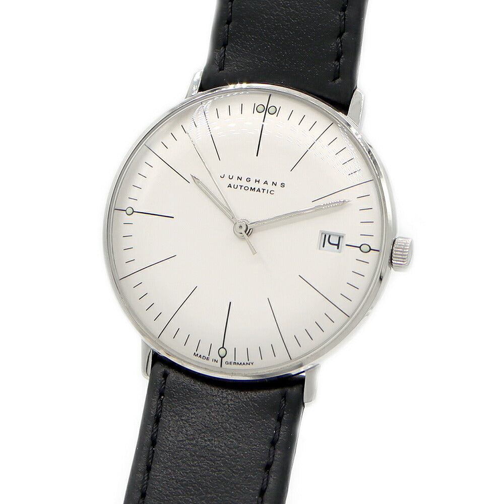 JUNGHANS Max Bill Kleine Automatic 27/4105.02 Date 50m Water Resistant White SS Stainless Steel Genuine Belt Genuine Buckle Men's Automatic Winding [6 Month Warranty] [Watch] [Used]