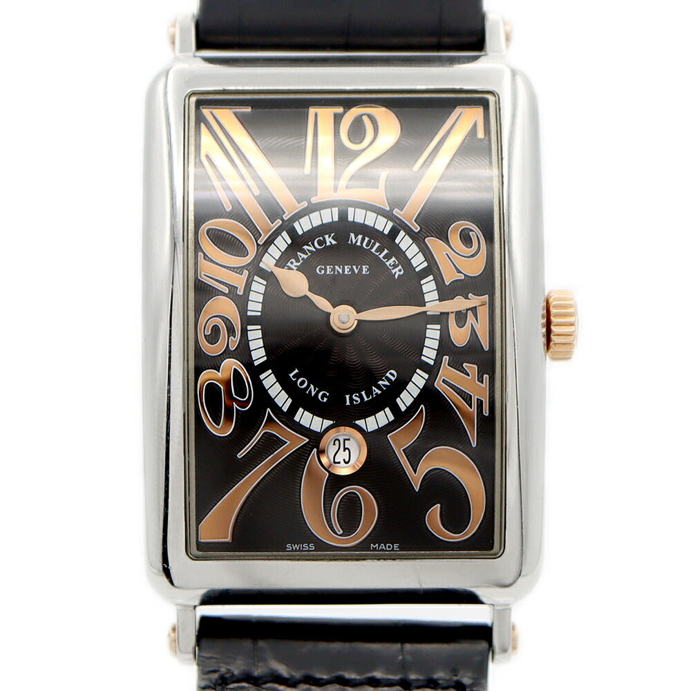 FRANCK MULLER Long Island Relief 1150SCDT REL STG Date Brown K18PG Pink Gold SS Stainless Steel Combination Genuine Belt Genuine Buckle Men's Automatic Winding [6 Month Warranty] [Used] [Watch]