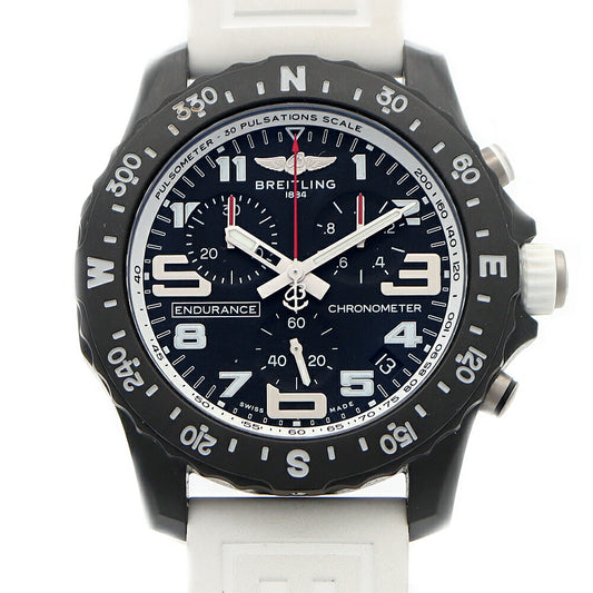 Battery replaced BREITLING Endurance Pro X82310 Chronograph Date 100m Water Resistant Black Bright Light Genuine Belt Genuine Buckle Men's Quartz [6 Month Warranty] [Watch] [Used]