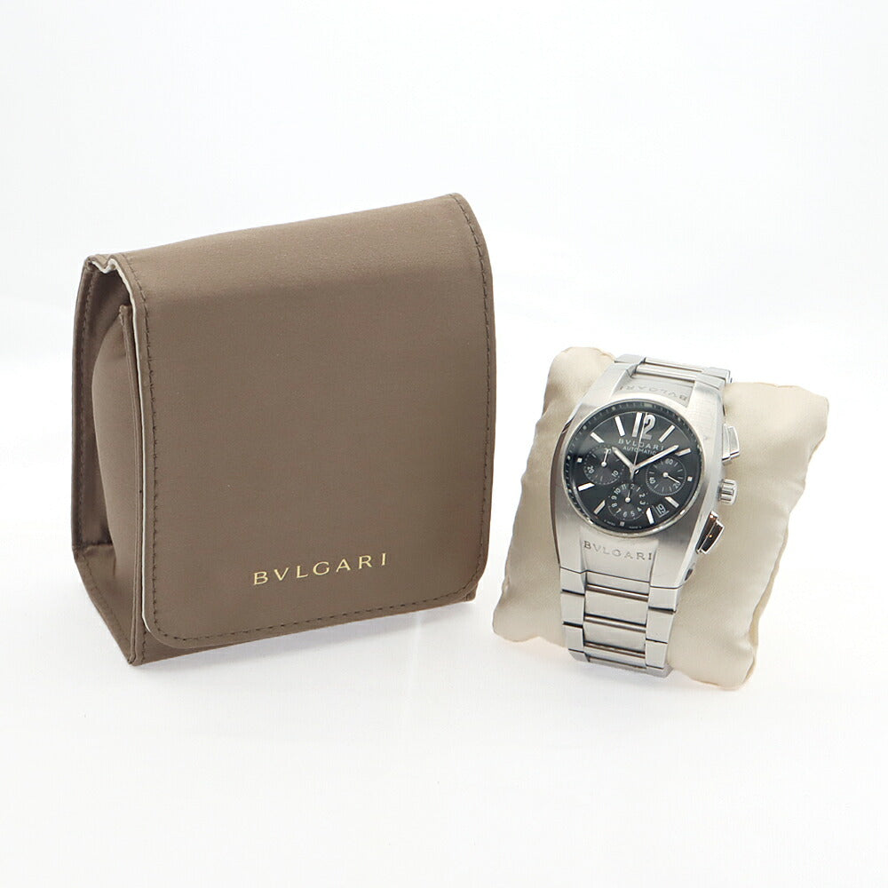 BVLGARI ブルガリ エルゴン クロノグラフ EG40SCH デイト スモールセコンド 黒 ブラック SS ステンレス メンズ 自動巻き【6ヶ月保証】【腕時計】【中古】