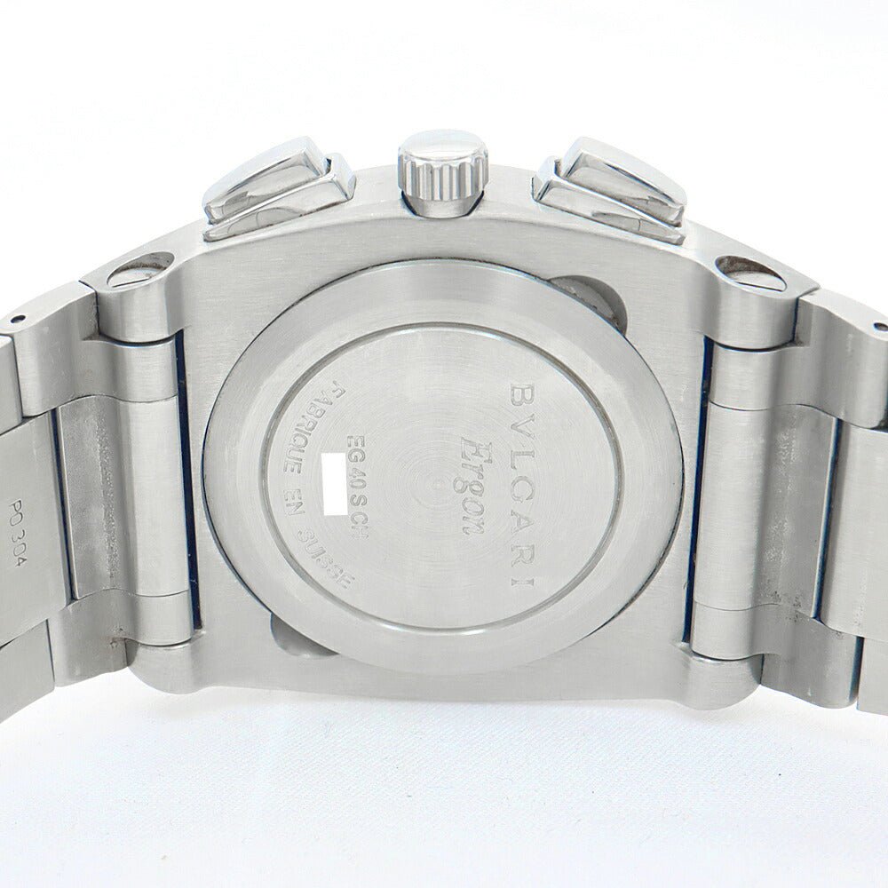 BVLGARI ブルガリ エルゴン クロノグラフ EG40SCH デイト スモールセコンド 黒 ブラック SS ステンレス メンズ 自動巻き【6ヶ月保証】【腕時計】【中古】
