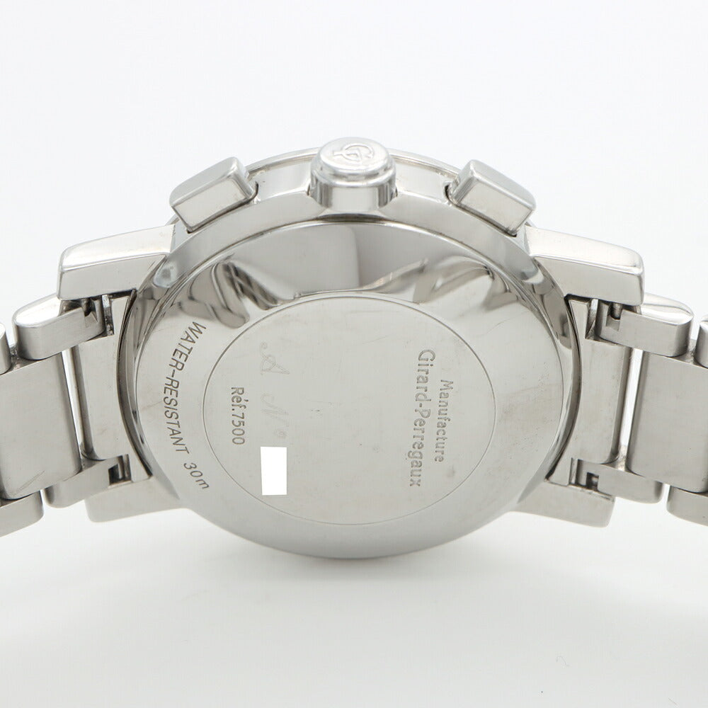 GIRARD PERREGAUX ジラールペルゴ 7500 クロノグラフ デイト 30m防水 白 ホワイト SS ステンレス メンズ 自動巻き【6ヶ月保証】【腕時計】【中古】