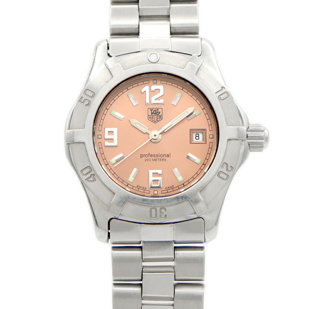 電池交換済 TAG Heuer タグホイヤー 2000 エクスクルーシブ WN1314 デイト 200m防水 ピンク SS ステンレス レディース クォーツ【6ヶ月保証】【腕時計】【中古】