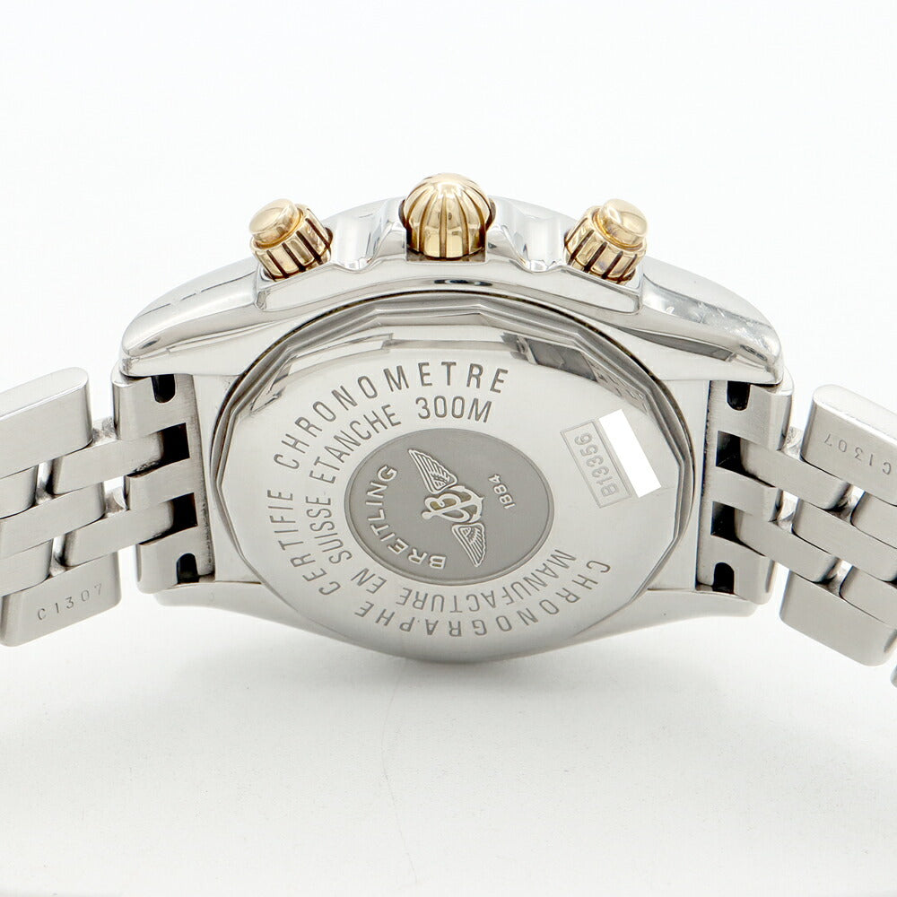 BREITLING ブライトリング クロノマット エボリューション ビコロ B13356 クロノグラフ 300m防水 デイト 白 ホワイトシェル SS ステンレス YG イエローゴールド コンビ メンズ 自動巻き【6ヶ月保証】【腕時計】【中古】