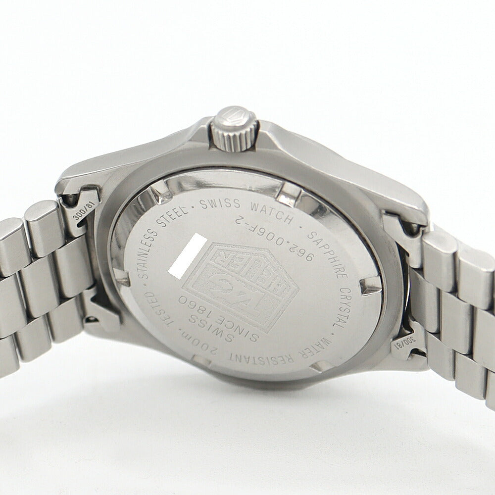 電池交換済 TAG Heuer タグホイヤー プロフェッショナル 962.006F 200m防水 デイト 黒 ブラック SS ステンレス メンズ クォーツ【6ヶ月保証】【腕時計】【中古】