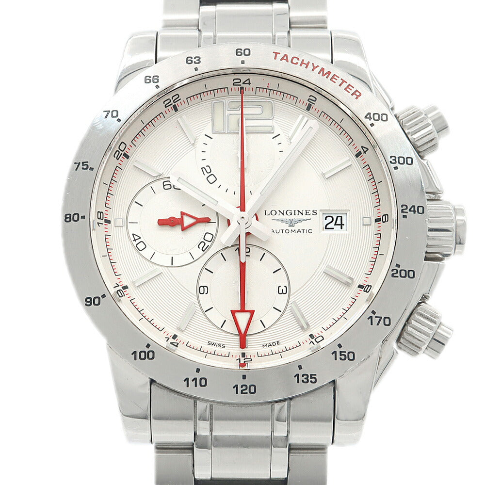 Internally inspected LONGINES Admiral GMT Chronograph L3.670.4 100m Water Resistant Date White SS Stainless Steel Men's Automatic Winding [6 Month Warranty] [Watch] [Used]