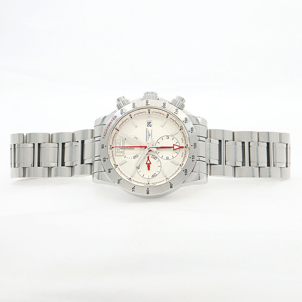 Internally inspected LONGINES Admiral GMT Chronograph L3.670.4 100m Water Resistant Date White SS Stainless Steel Men's Automatic Winding [6 Month Warranty] [Watch] [Used]
