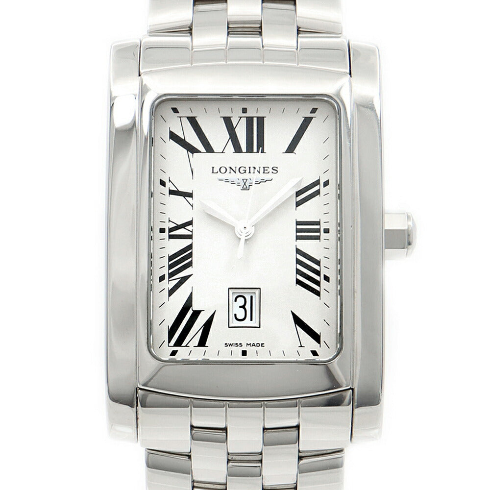 電池交換済 LONGINES ロンジン ドルチェヴィータ L5.686.4.71.6 デイト シルバー SS ステンレス メンズ クォーツ【6ヶ月保証】【腕時計】【中古】