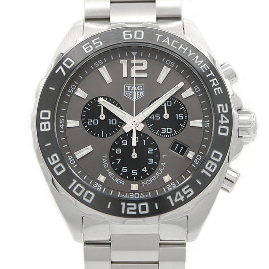 電池交換済 TAG Heuer タグホイヤー フォーミュラ1 クロノグラフ CAZ1011 BA0842 200m防水 デイト グレー CE セラミック SS ステンレス メンズ クォーツ フォーミュラー1【6ヶ月保証】【腕時計】【中古】