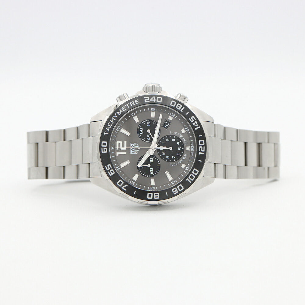 電池交換済 TAG Heuer タグホイヤー フォーミュラ1 クロノグラフ CAZ1011 BA0842 200m防水 デイト グレー CE セラミック SS ステンレス メンズ クォーツ フォーミュラー1【6ヶ月保証】【腕時計】【中古】