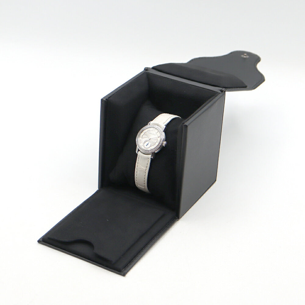 AUDEMARS PIGUET オーデマピゲ ジュールオーデマ ダイヤベゼル 77228BC.ZZ.A001MR.01 ダイヤモンド スモールセコンド 裏スケ シルバー 白 ホワイトシェル K18WG ホワイトゴールド 純正ベルト 純正尾錠 レディース 手巻き AP【6ヶ月保証】【腕時計】【中古】