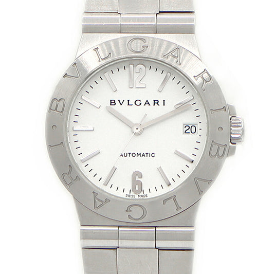 BVLGARI ブルガリ ディアゴノ スポーツ LCV35S デイト 白 ホワイト SS ステンレス メンズ 自動巻き【6ヶ月保証】【腕時計】【中古】