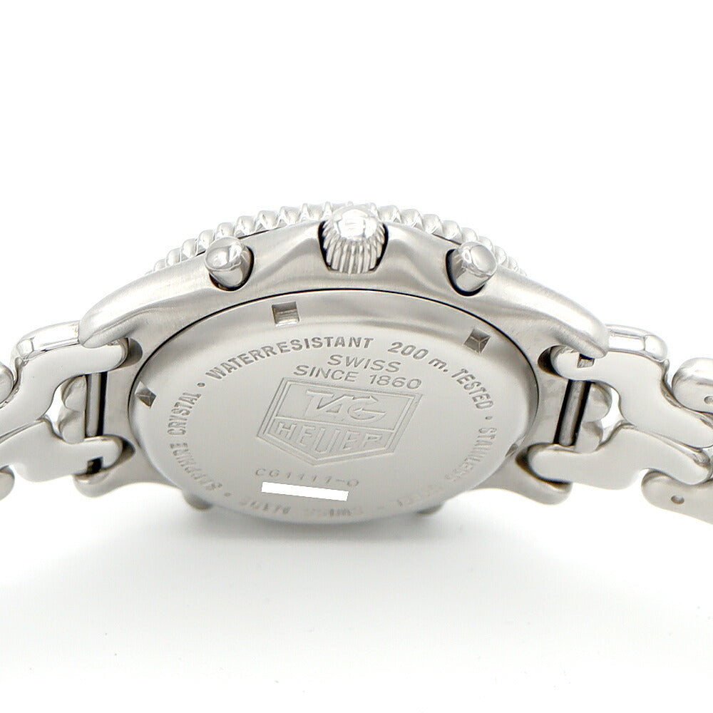Battery replaced TAG Heuer S/el Cell Series Chronograph CG1111 200m Water Resistant Date White SS Stainless Steel Men's Digiana Quartz [6 Month Warranty] [Watch] [Used]