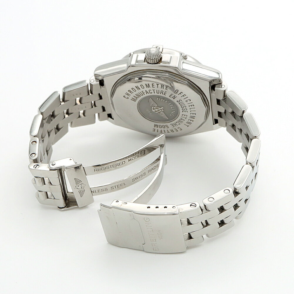 内部点検済 BREITLING ブライトリング ヘッドウィンド A45355 500m防水 デイデイト ネイビー SS ステンレス メンズ 自動巻き【6ヶ月保証】【腕時計】【中古】