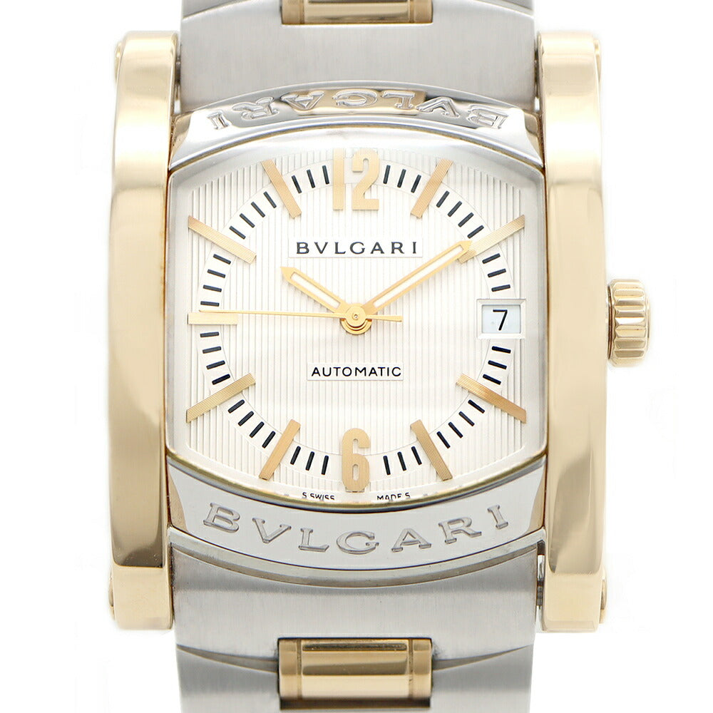 内部点検済 BVLGARI ブルガリ アショーマ AA44SG デイト シルバー K18YG イエローゴールド SS ステンレス コンビ メンズ 自動巻き【6ヶ月保証】【腕時計】【中古】